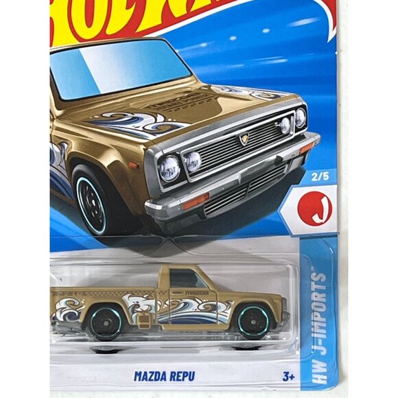 Hot Wheels Mazda REPU J-Imports Brown Wave Graphic JDM Truck 2024 Diecast 1:64 - Picture 3 of 6